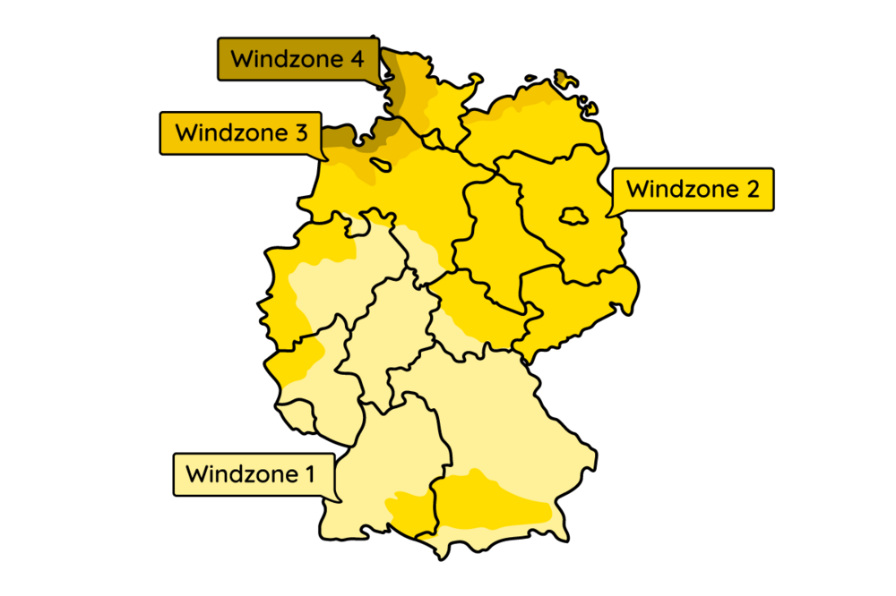 Windlastzonen in Deutschland