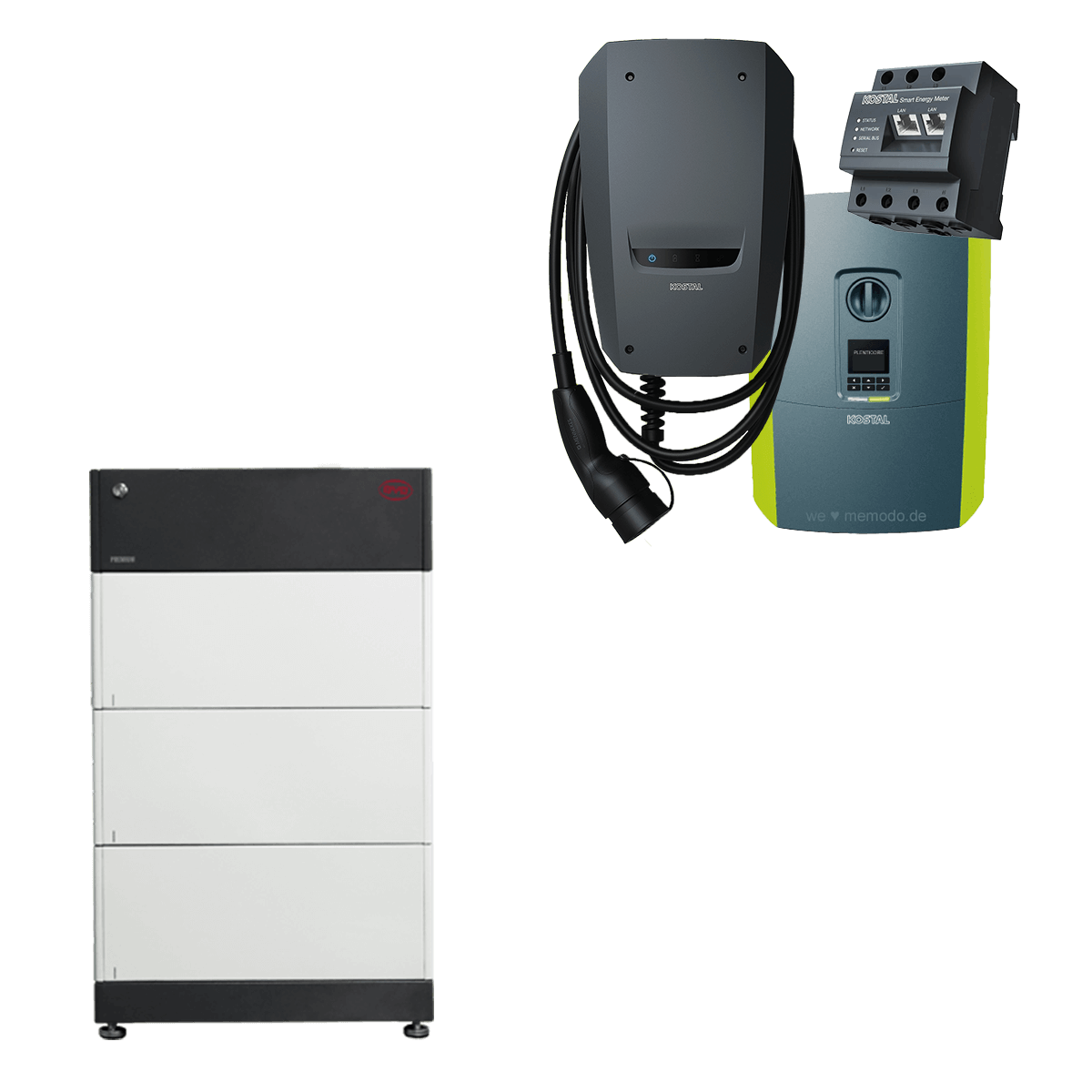Kombipaket mit Kostal Plenticore plus 5.5 G2, Enector 11kW Wallbox und BYD HVS 7.7 Speicher