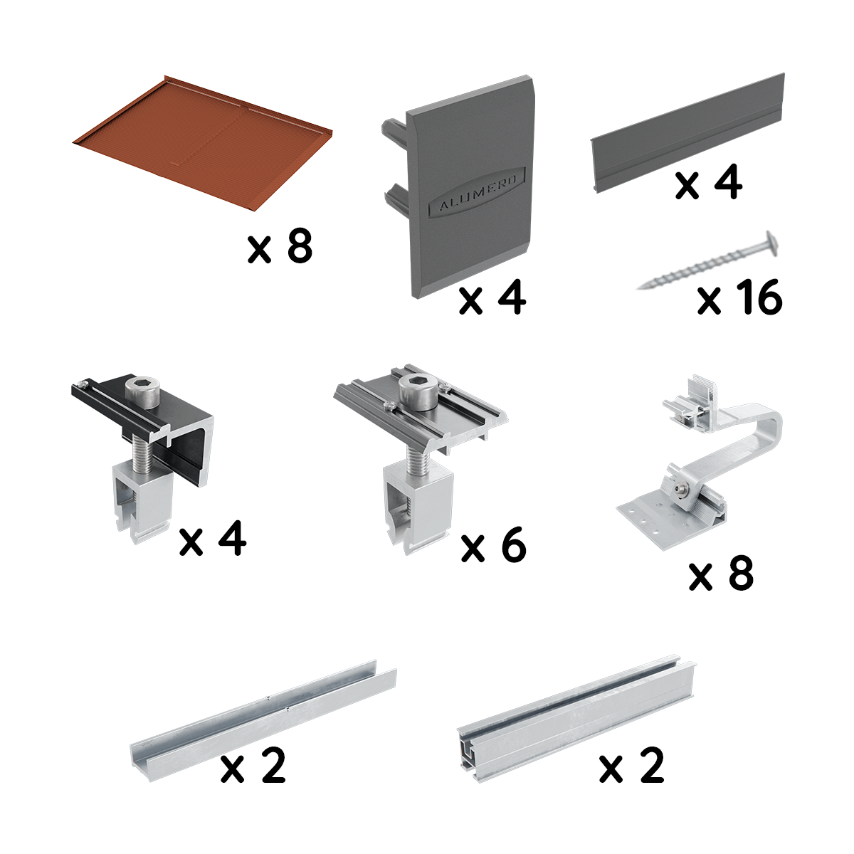 Alumero EasyPitch skalierbares Schrägdach für 3 Module