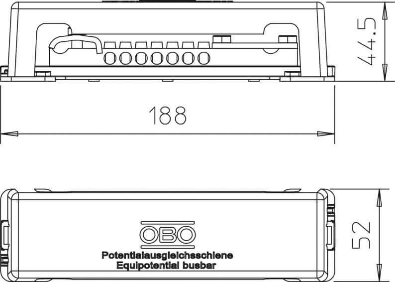 OBO Potentialausgleichsschiene für den Außenbereich, Fußplatte aus Metall