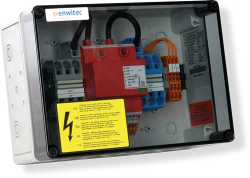 enwitec Überspannungsschutz DC Typ I+II 1 MPP, Klemmen, 3 x IN/OUT