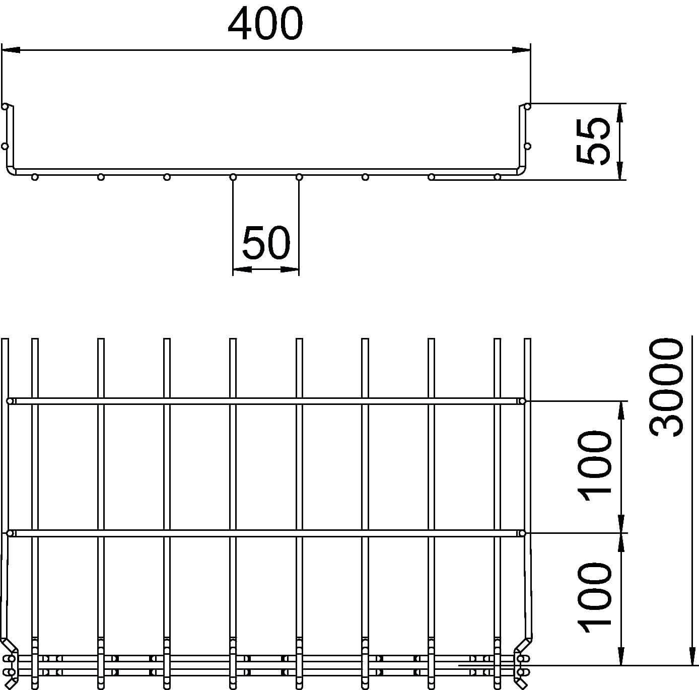OBO Gitterrinne GR-Magic® 55 FT - 400 mm