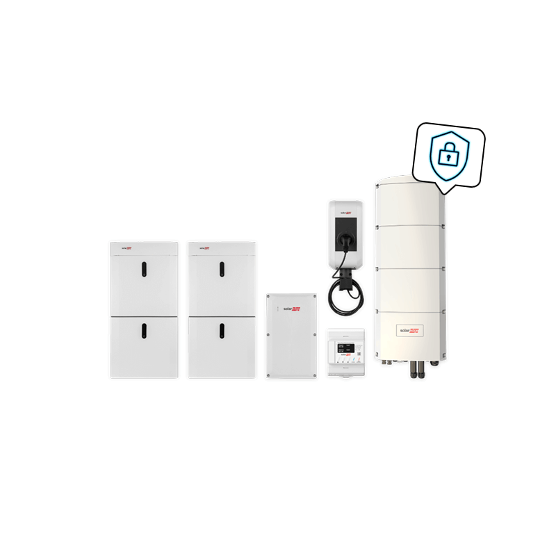 Kombipaket SolarEdge Home Ersatzstrom mit Ladestation, SE10K-RWB48 und 19,4 kWh