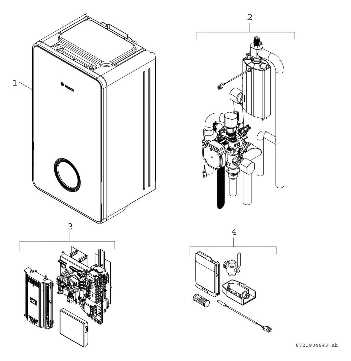 Bosch 6800iAW 12 E Inneneinheit Explosionszeichnung 4