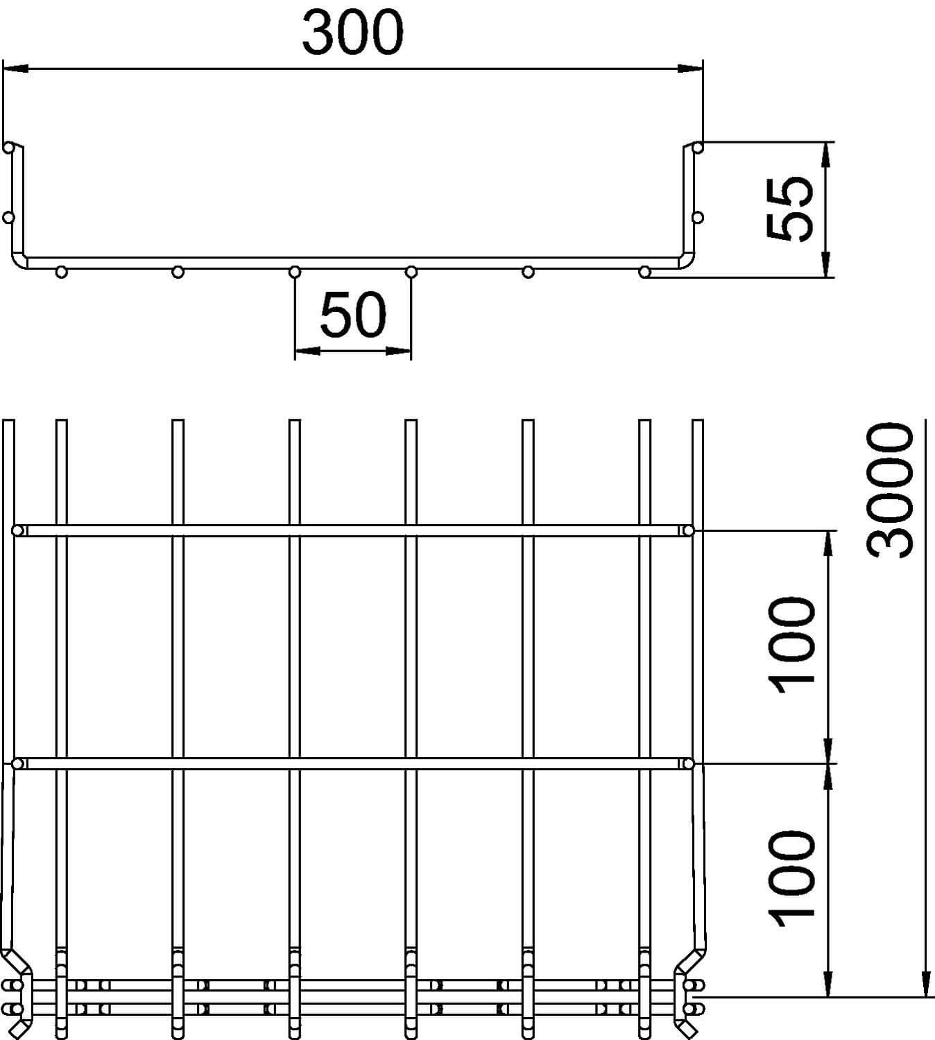 OBO Gitterrinne GR-Magic® 55 FT - 300 mm