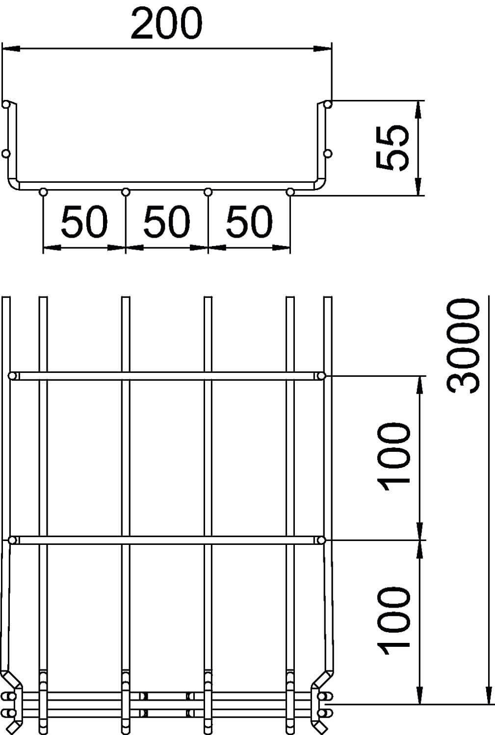 OBO Gitterrinne GR-Magic® 55 FT - 200 mm