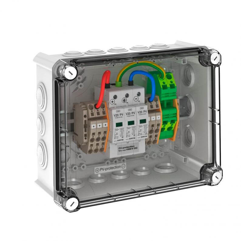 OBO PV-Systemlösung Typ 2 für WR mit 1 MPP-Tracker, 1000V DC