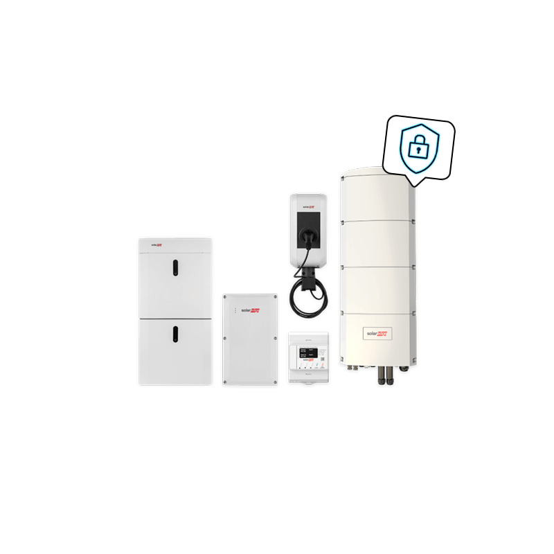 Kombipaket SolarEdge Home Ersatzstrom mit Ladestation, SE8K-RWB48 und 9,7 kWh