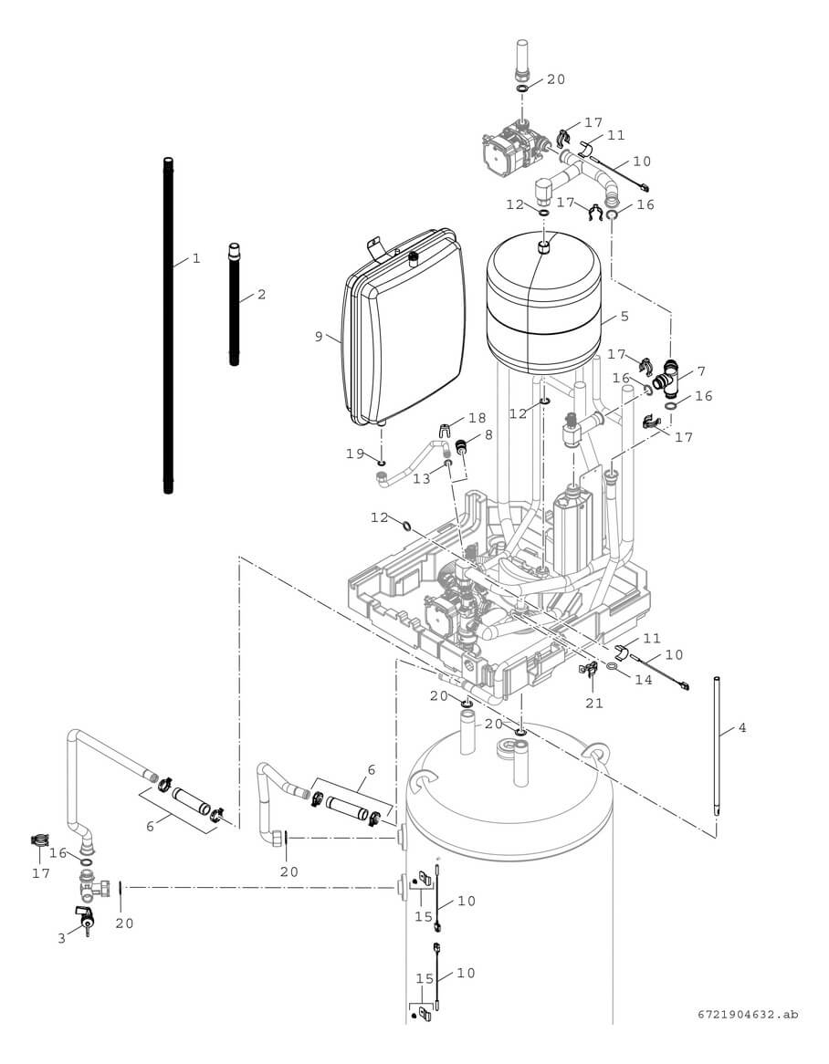 Bosch CS5800iAW Inneneinheit Explosionszeichnung 6