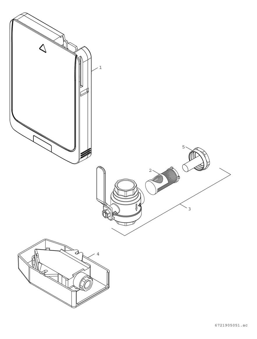 Bosch Compress CS6800iAW 12 MB Luft-Wasser-Wärmepumpe, Inneneinheit mit Puffer Explosionszeichnung 3