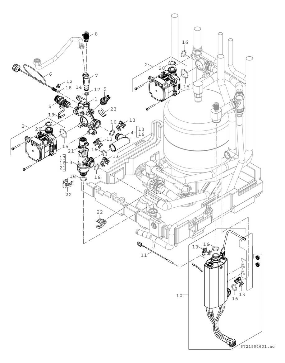 Bosch Inneneinheit CS6800i AW 12 M mit Brauchwasserspeicher