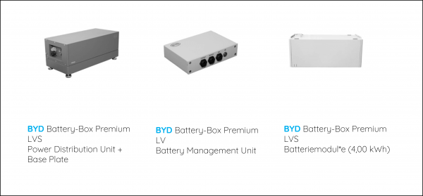 BYD Battery-Box Premium LVS 16.0 mit SolarEdge StorEdge Dreiphasen-Wechselrichter SE5K