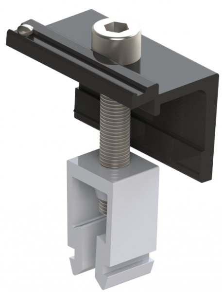 Alumero Abschlussklemme Click mit Pin 30-42 mm, schwarz | Alumero |  Unterkonstruktion | Memodo | Scheibengardinenstangen