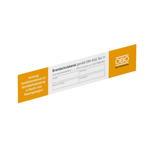 OBO Kennzeichnungsschild für Brandschutz Installationskanal